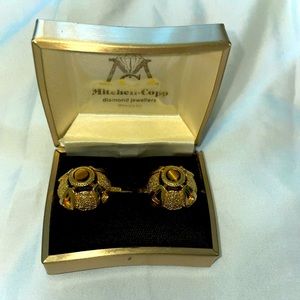 Vintage Christian Dior Tigers Eye Cufflinks